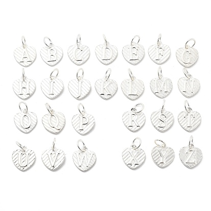 925 серебряное сердце с подвесками в виде заглавных букв, с прыжковых колец, серебро 