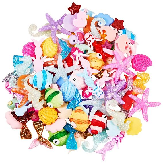 Resin Cabochons, Sea Theme, Mixed Shapes