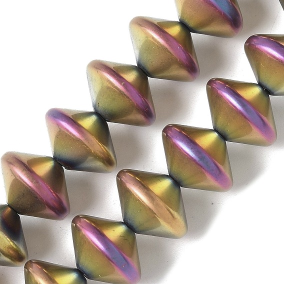 Стеклянные бусины с гальваническим покрытием , бусины в форме летающей тарелки