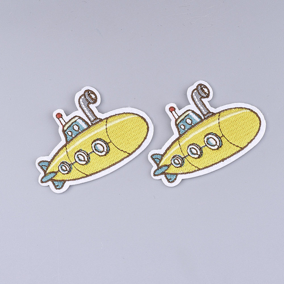 Computerized Embroidery Cloth Iron on/Sew on Patches, Appliques, Costume Accessories, Submarine