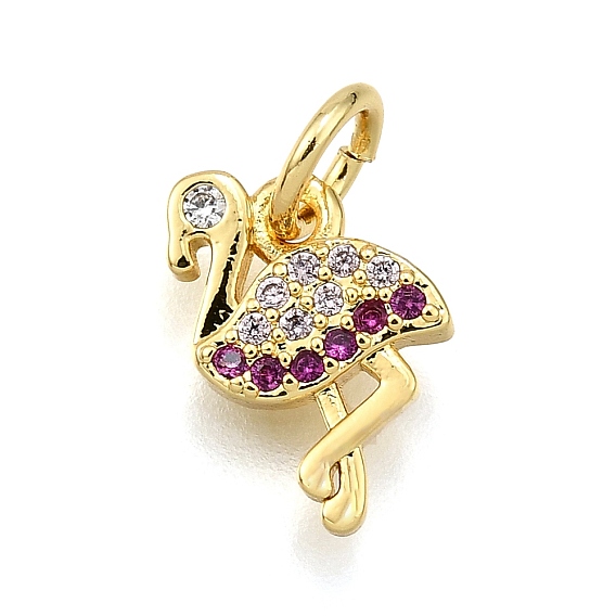 Стойка металлическая латунная микропрофилированная кубическая циркония подвески, прелести фламинго, с целью перехода в кольце, без кадмия и без свинца, долговечный