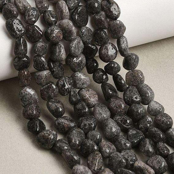 Brins de perles de quartz rutile noir natura, nuggets, pierre tombée