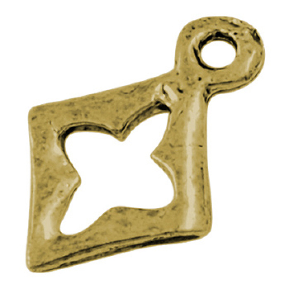 Alloy Charms, Lead Free and Cadmium Free, Rhombus