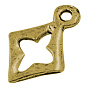 Alloy Charms, Lead Free and Cadmium Free, Rhombus