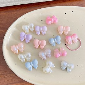 Непрозрачные акриловые бусины с УФ-покрытием, радужный, бантом