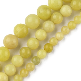 Natural Lemon Jade Beads Strands, Round