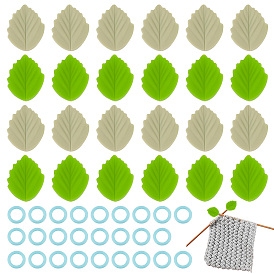 Наборы маркеров для фиксирующих стежков, В комплект входят пластиковые маркеры для вязания петель., Листовые пищевые экологически чистые силиконовые бусины