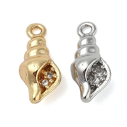 Латунные микро проложить кубического циркония подвески, без кадмия, без никеля и без свинца, подвески в форме ракушек