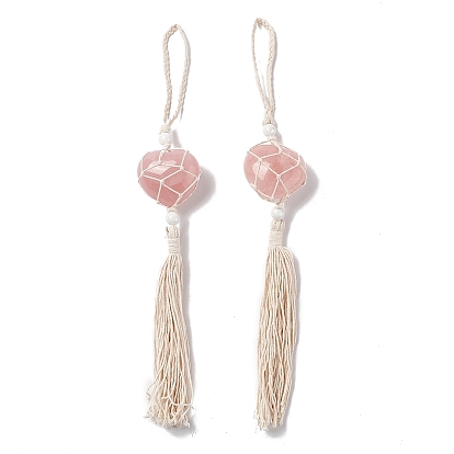 Decoraciones colgantes de piedras preciosas, con cuentas de perlas de acrílico, corazón