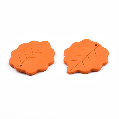 Handmade Polymer Clay Pendants, Leaf