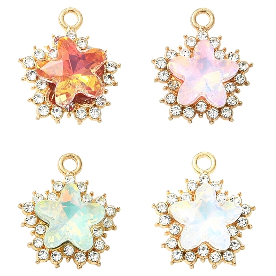 10шт. подвески из сплава стекла, со стразами, без кадмия и без свинца, звезды прелести