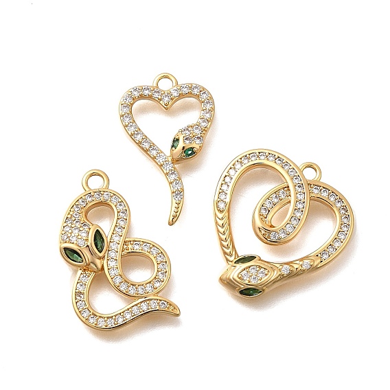 Латунные микро проложить кубического циркония подвески, змея, без никеля , долговечный