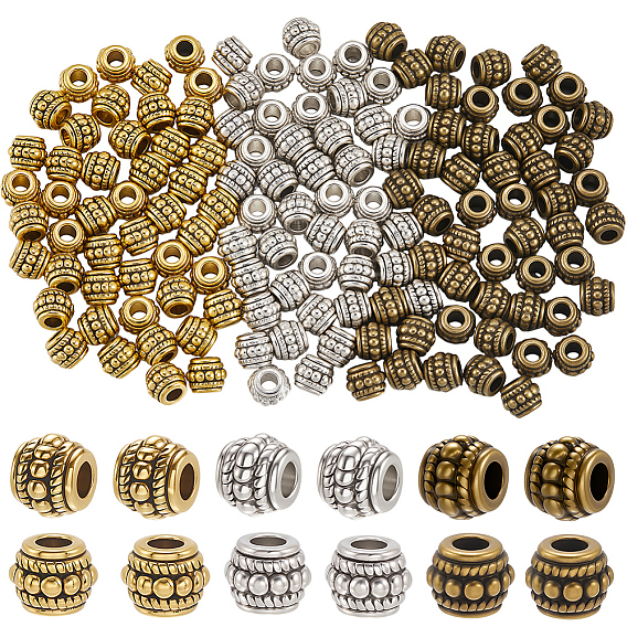 150 шт. 3 цвета тибетских серебряных бусин, без кадмия, без никеля и без свинца, баррель