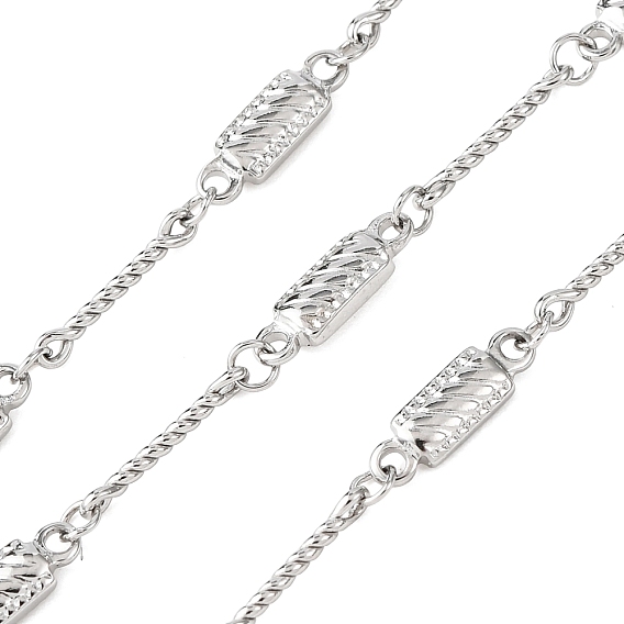 304 цепи прямоугольные звенья нержавеющие, пайки, с катушкой