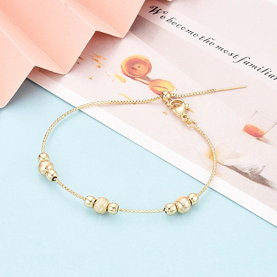 Регулируемые браслеты-слайдеры из латунных бусин для женщин, круглые