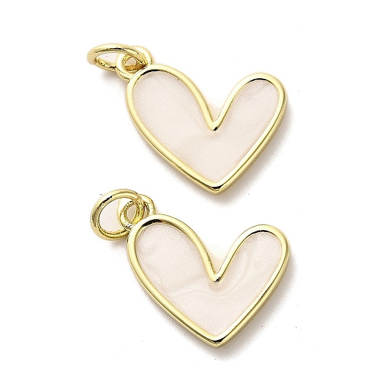 Латунь эмаль подвески, с целью перехода в кольце, шарма сердца, долговечный, без кадмия и без свинца, стойки покрытие, реальный 18 k позолоченный