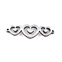 304 Stainless Steel Link Connectors, Laser Cut, Heart