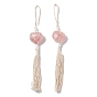 Gemstone Pendant Decorations, with Acrylic Pearl Beads, Heart