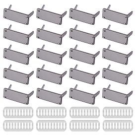 20шт. декоративные застежки для прямоугольных сумок из цинкового сплава, штамповка пустых тегов, с железными прокладками