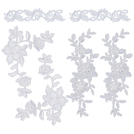 3 Parches bordados computarizados de poliéster con estilo floral, hierro en apliques