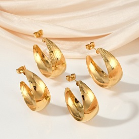 304 из нержавеющей стали серьги, ионное покрытие (ip), c-образный