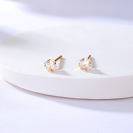 Кв 201 из нержавеющей стали серьги, с четким кубического циркония