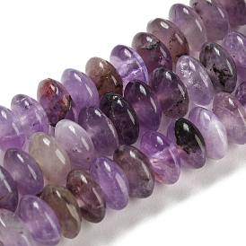 Natural Amethyst Beads Strands, Saucer Beads, Rondelle