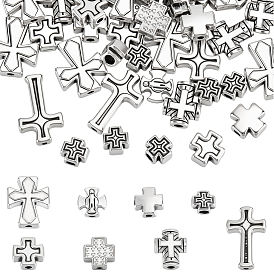 120 шт 8 цвета бусины из сплава тибетского стиля, крестик