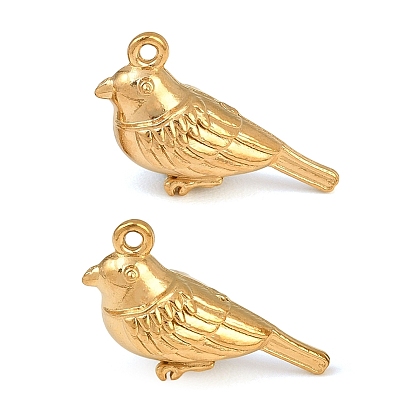 304 Stainless Steel Pendants, Ion Plating(IP), Bird Charms