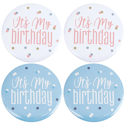 4шт. 2 цвета броши из жести "У меня день рождения", железные булавки на лацкан для рюкзака