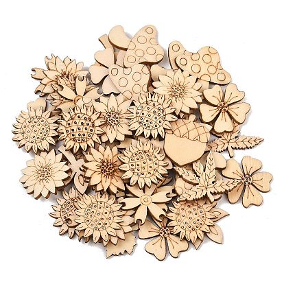 Незавершенные деревянные вырезы, цветок, поделки товары для рукоделия
