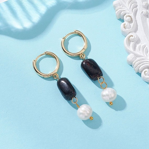 Круглые серьги-кольца из натурального янтаря и натурального культивированного пресноводного жемчуга., С 202 результатами из нержавеющей стали