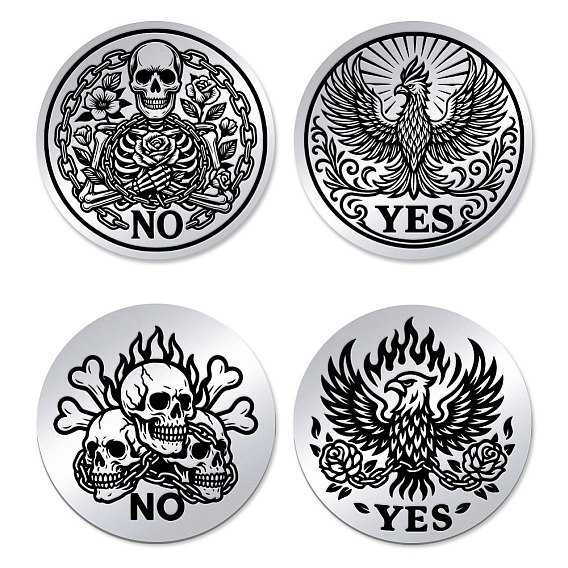 1 juego 201 moneda conmemorativa de acero inoxidable, moneda para tomar decisiones, grabado láser de doble cara, plano y redondo