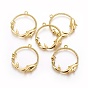 Alloy Open Back Bezel Pendants, For DIY UV Resin, Epoxy Resin, Pressed Flower Jewelry, Ocean Theme, Ring with Fish