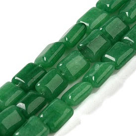 Billes de jade naturelles de teint en malaisades teintes, rectangle, verte