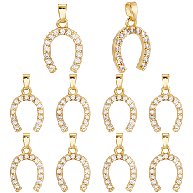 10 кулоны из латуни с микрочастицами и кубическим цирконием., подковы прелести