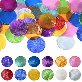 48 шт. 12 цвета, подвески в виде натуральной оболочки, плоско-круглые