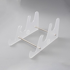 3-Tier Transparent Acrylic Keyboard Stands, Detachable Keyboard Storage Holder with Platinum Tone Iron Findings