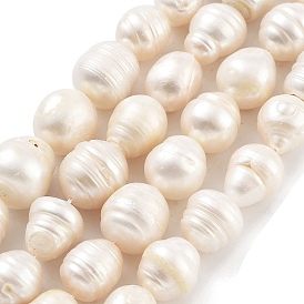 Natural Cultured Freshwater Pearl Beads Strands, Grade AB, Rice