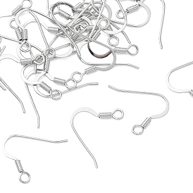 SHEGRACE Brass Earring Hooks, with Loop, Ear Wires, Cadmium Free & Nickel Free & Lead Free, Long-Lasting Plated, Flat Ear Wire