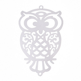 201 Stainless Steel Connector Charms, Owl Links