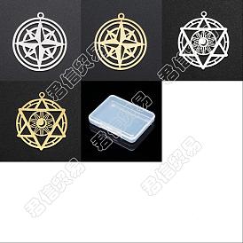 Unicraftale 8Pcs 4 Style Ion Plating(IP) 201 Stainless Steel Pendants, Laser Cut, Star