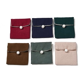 Burlap Packing Button Pouches Bags, for Jewelry Packaging, Rectangle