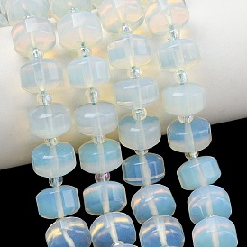 Opalite бисер пряди, рондель, граненые, с бисером