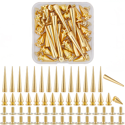 2 Набор заклепок из сплава различных стилей, с винтом, форма пули, конусная заклепка с шипом, для кошелька сумка обувь панк-рок кожаный ремесленный ремень для одежды