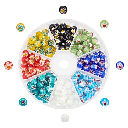 Handmade Millefiori Lampwork Beads, Round