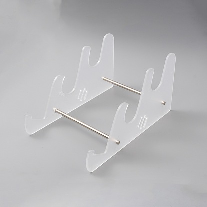 3-Tier Transparent Acrylic Keyboard Stands, Detachable Keyboard Storage Holder with Platinum Tone Iron Findings