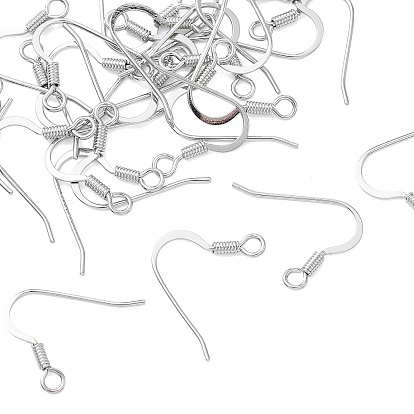 SHEGRACE Brass Earring Hooks, with Loop, Ear Wires, Cadmium Free & Nickel Free & Lead Free, Long-Lasting Plated, Flat Ear Wire