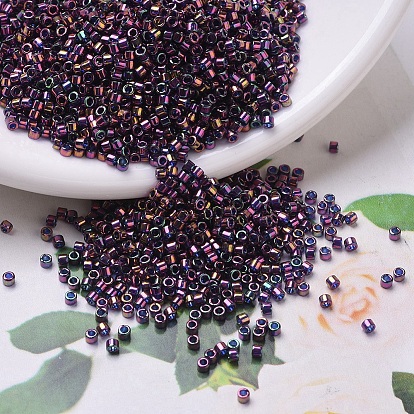 Бусины miyuki delica, цилиндр, японский бисер, 11/0, радуга золотой блеск