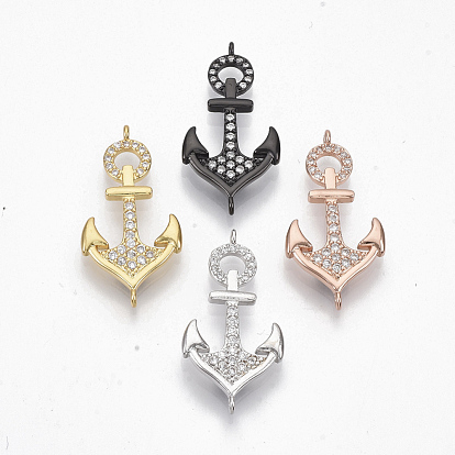 Латунные микропаве прозрачные кубические циркониевые звенья / разъемы, якорь